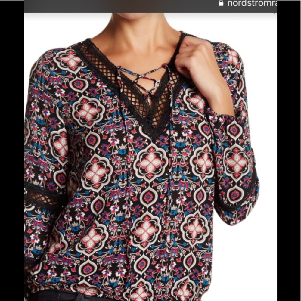 Romeo & Juliet lace up crochet blouse